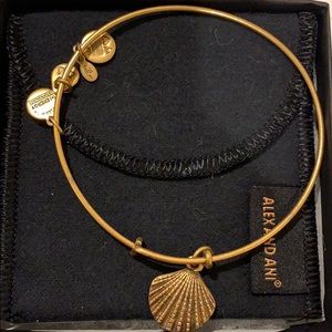 Alex and Ani gold seashell charm bangle